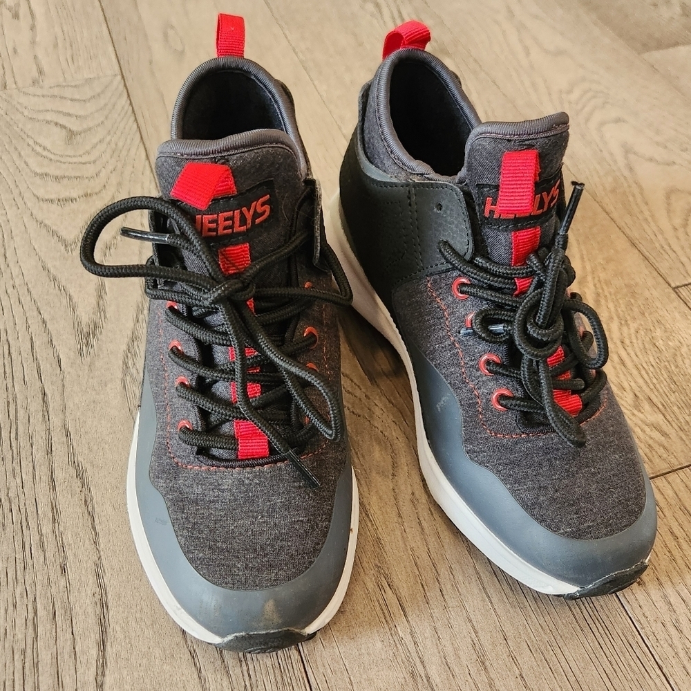 Heelys Piper Roller Skate Shoes Sneakers With Wheels Size Youth 3 Grey Black Red